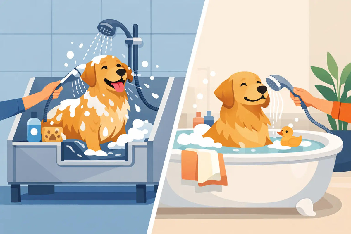 Dog Wash Station Versus Bathtub for Large Dogs