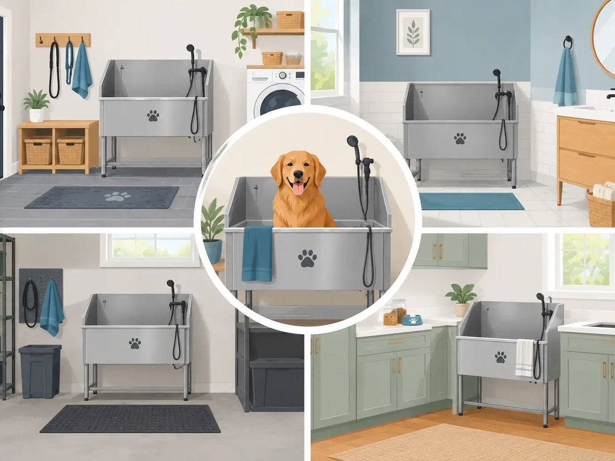 Which Rooms Fit Wash Basins for Dog Bathing?