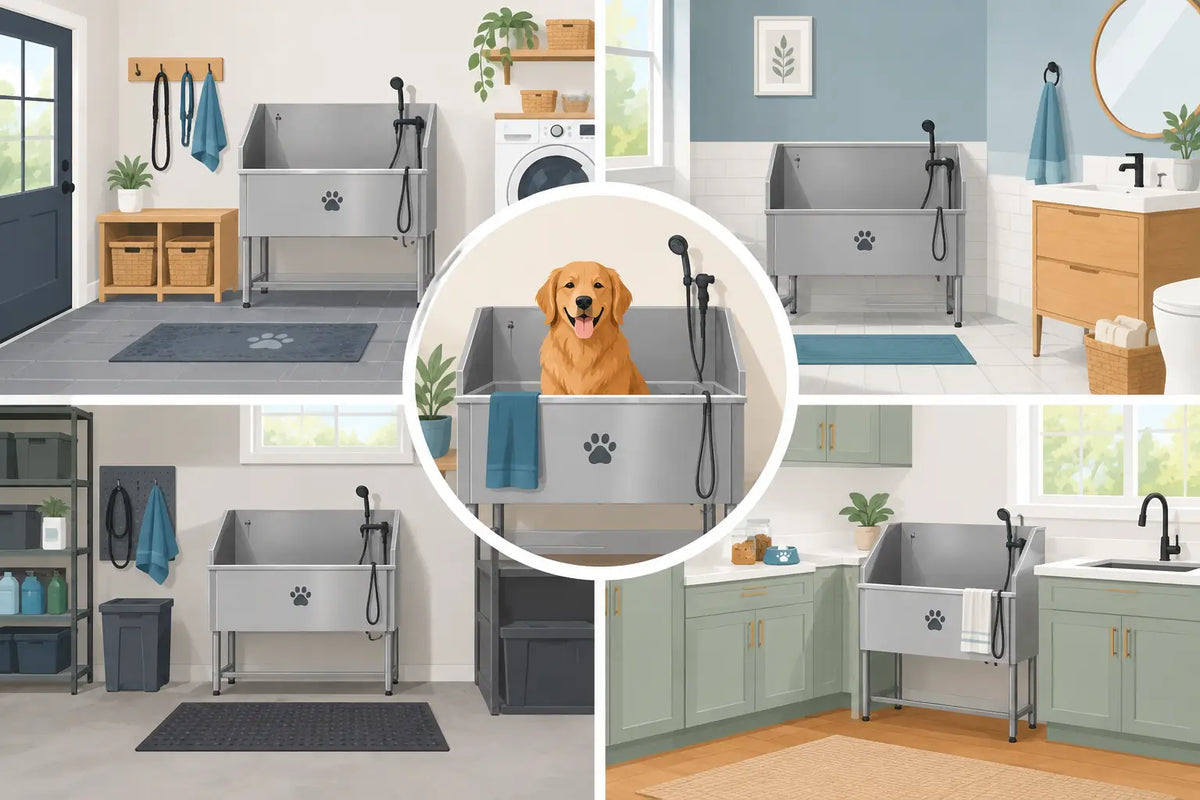 Which Rooms Fit Wash Basins for Dog Bathing?
