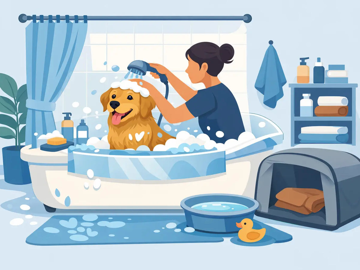 How to Keep Dog Bath Mess Contained at Home