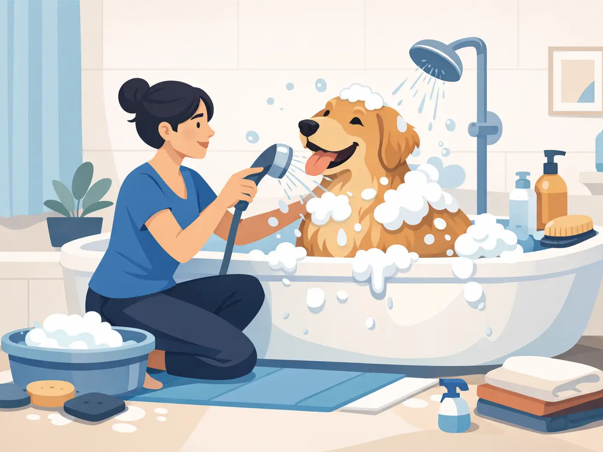 How to Bathe a Large Dog at Home Without the Mess