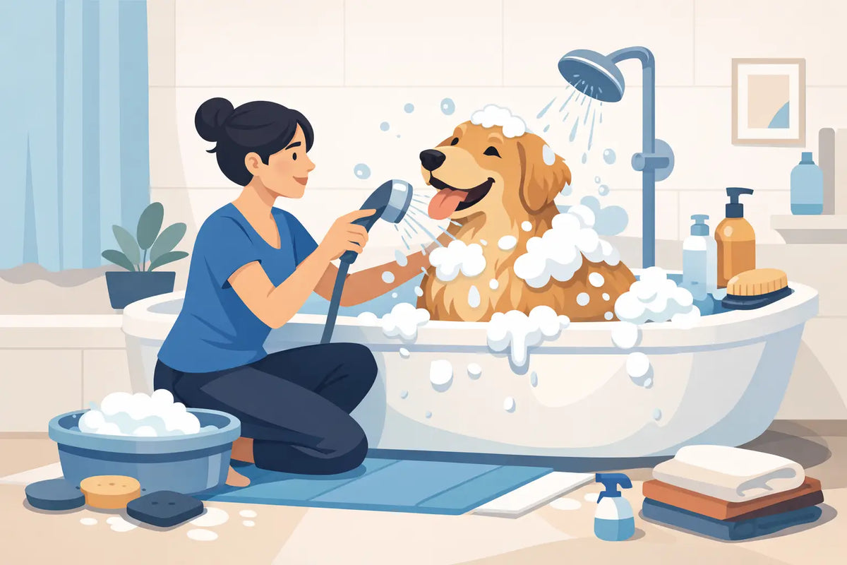 How to Bathe a Large Dog at Home Without the Mess