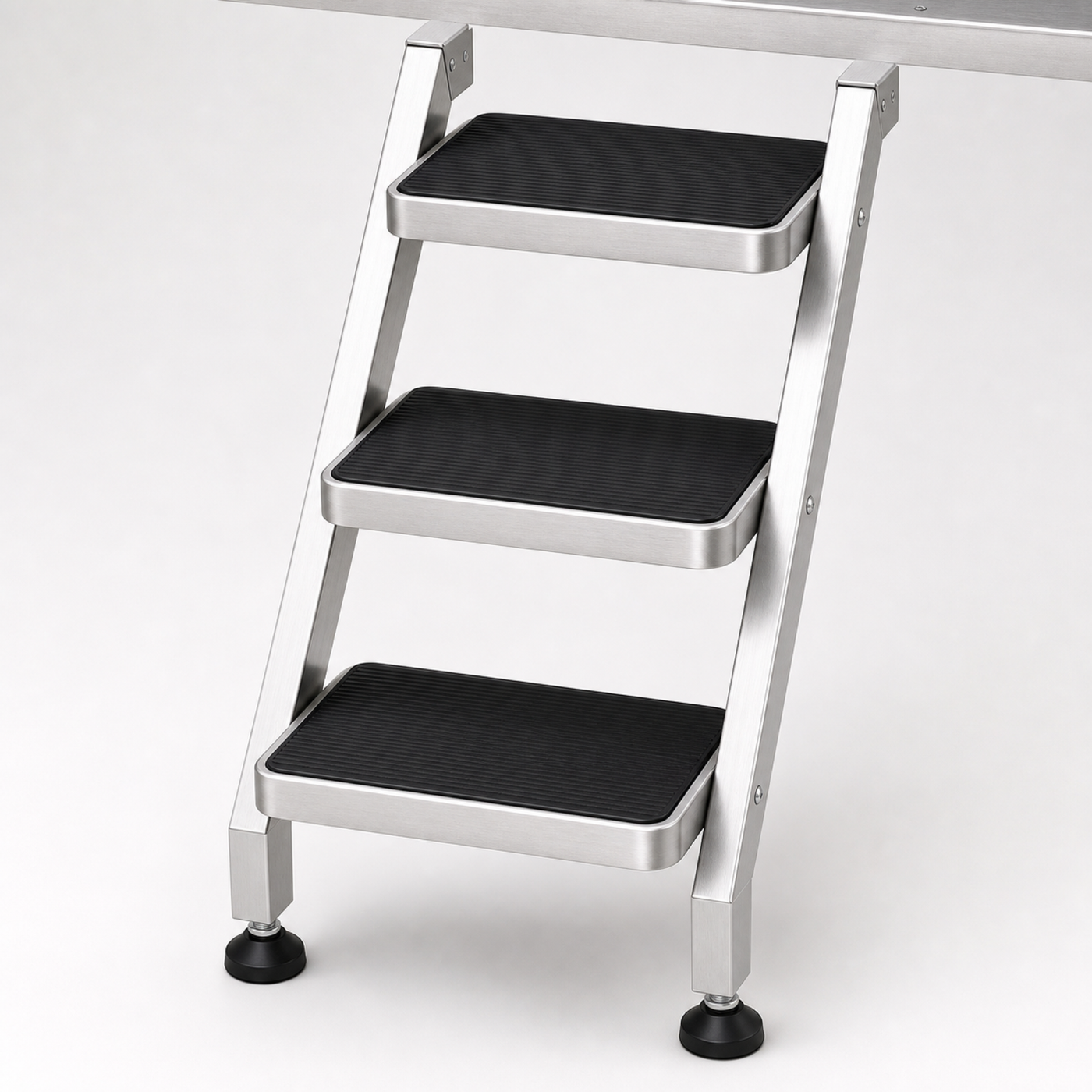 Sudsy Paws three-step open-riser dog wash ladder with black anti-slip treads